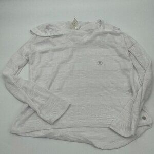 Live Love Dream Womens Hoodie Medium White Cut Out Sheer Hooded Casual Knit New